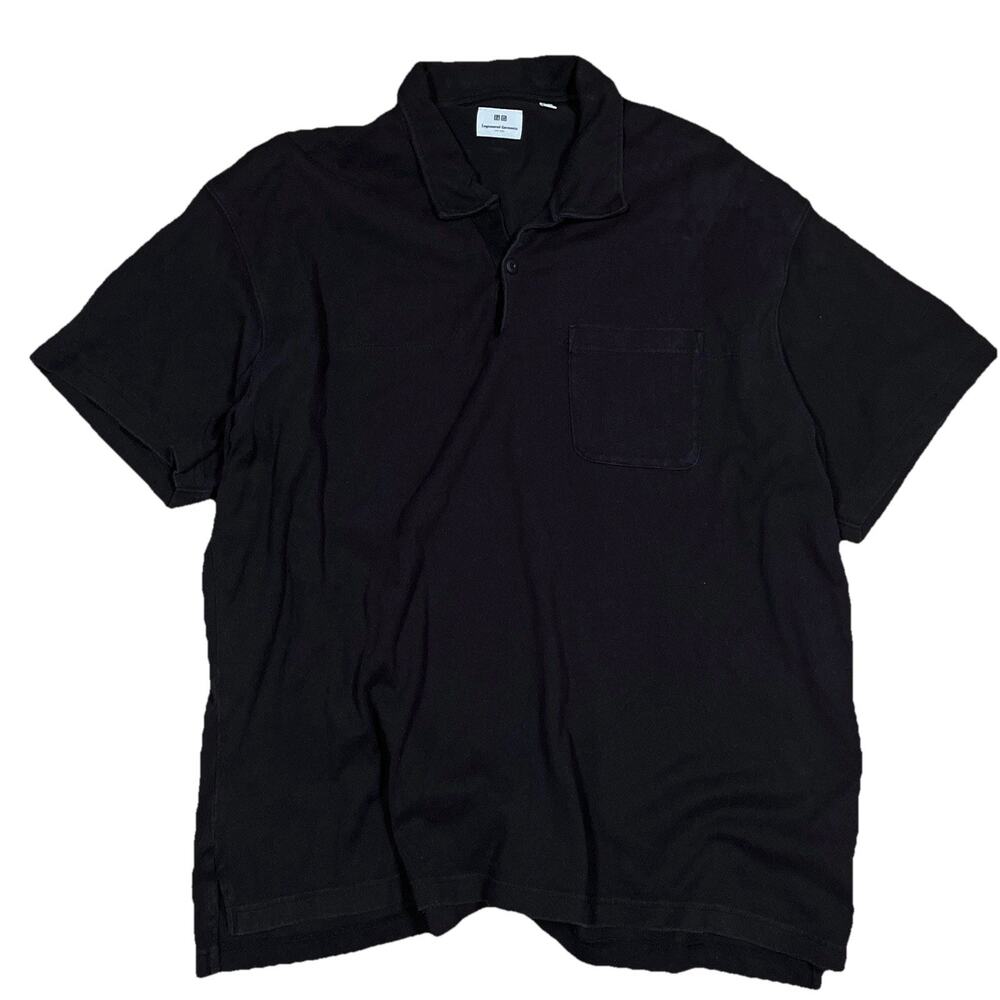 Engineered Garments Uniqlo Heavywieght Pocket Polo T Shirt Mens‎ 2XL Black